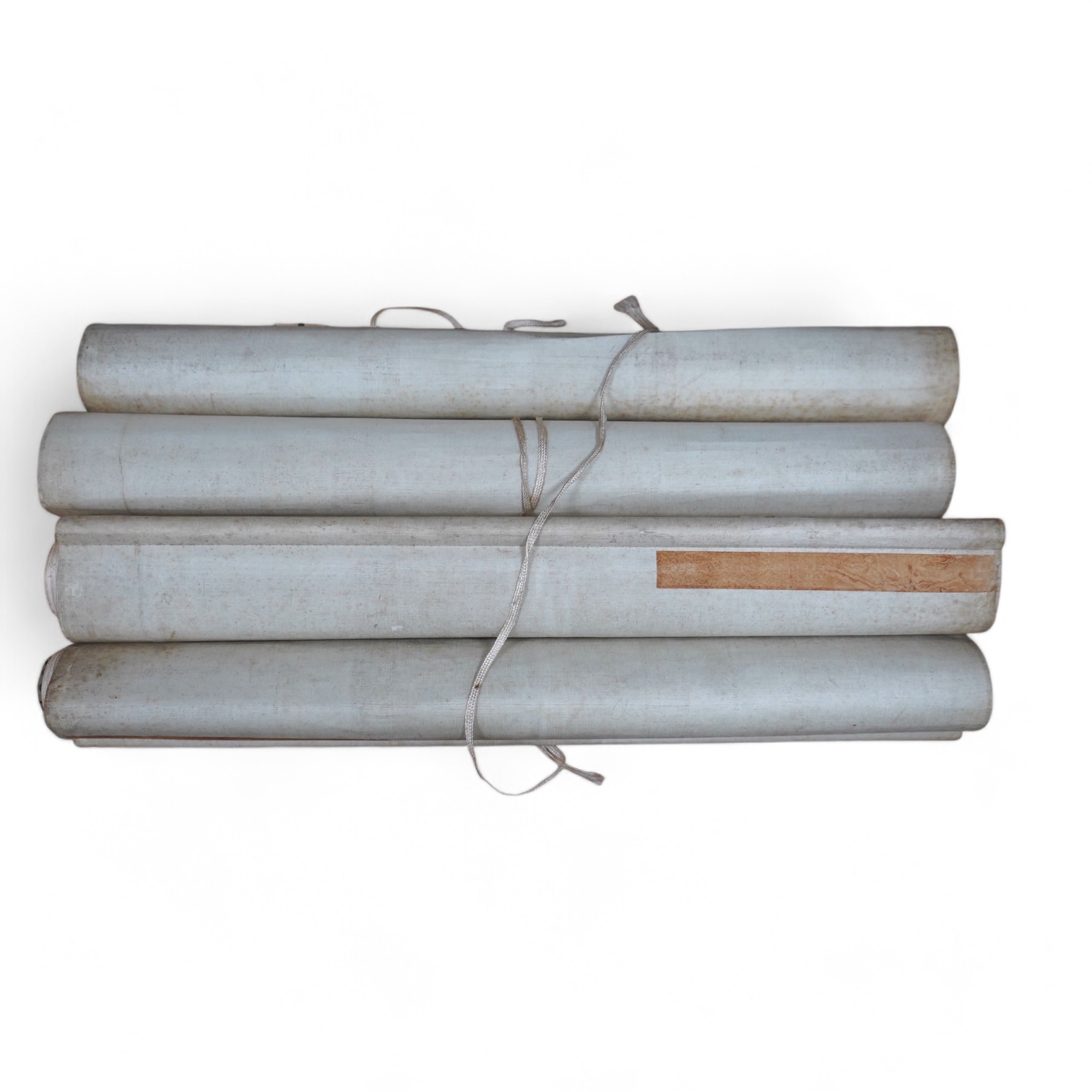 A set of four Chinese scroll paintings of ladies before landscapes, 48cm wide. Condition - fair